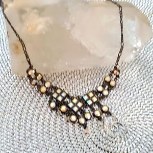 01 necklace black with colorful stones